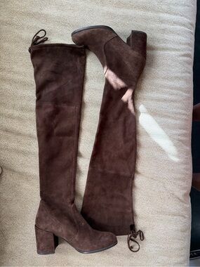 Stuart Weitzman Chocolate Brown Suede Over-the-Knee Boots size 6